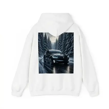 Tesla Model X Black Winter Snow Forest
