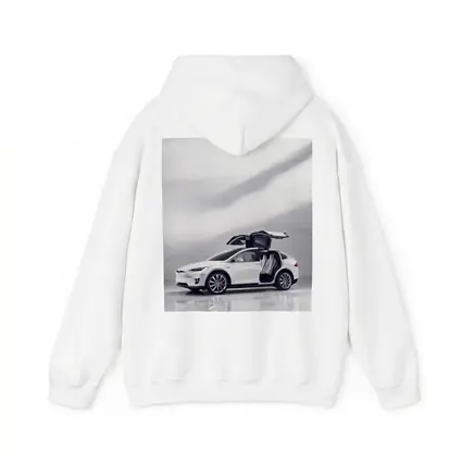 Tesla Model X White Falcon Wing Doors Open