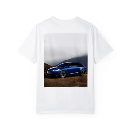Tesla Model X Blue SUV Mountain Backdrop