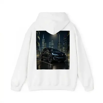 Tesla Model X Black City Night Street