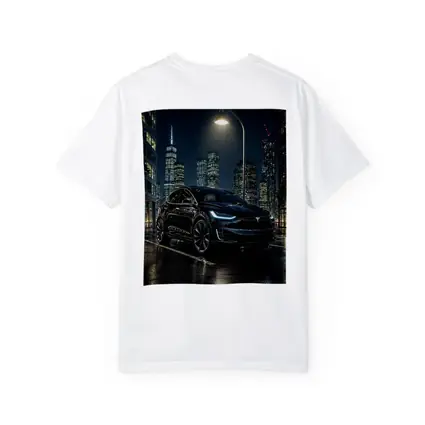 Tesla Model X Black City Night Street