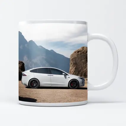 Tesla Model X Silver Rocky Mountain Overlook