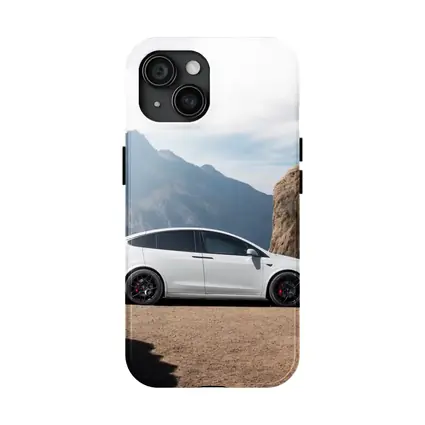 Tesla Model X Silver Rocky Mountain Overlook