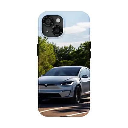 Tesla Model X Driving On Sunny Road
