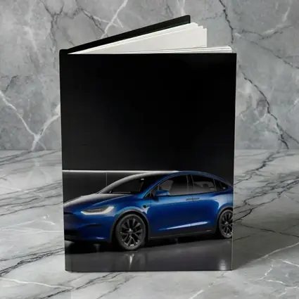 Tesla Model X Blue Dark Studio Background