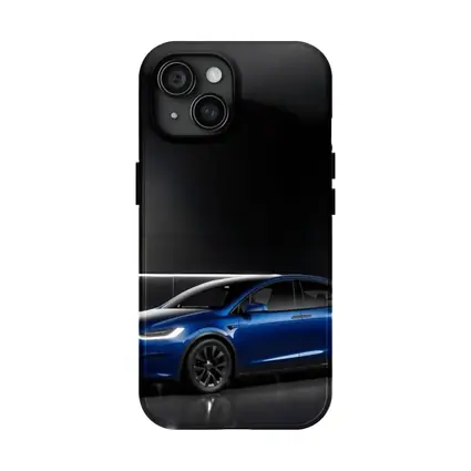 Tesla Model X Blue Dark Studio Background