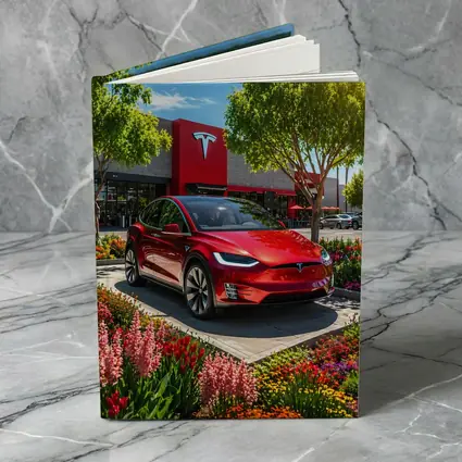 Tesla Model X Red Outside Tesla Store