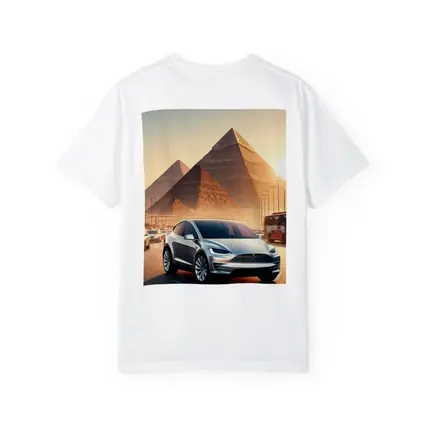 Tesla Model X Cairo Egypt Pyramids Sunset