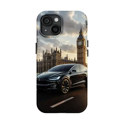 Tesla Model X Black London Big Ben