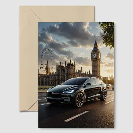 Tesla Model X Black London Big Ben