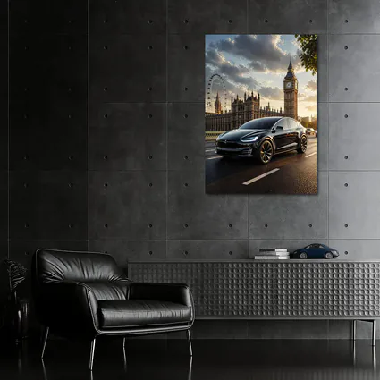 Tesla Model X Black London Big Ben
