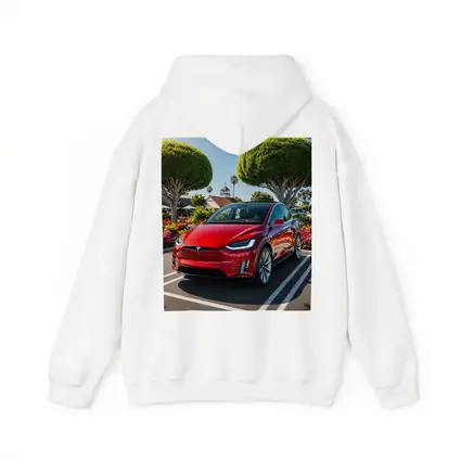 Tesla Model X Red SUV Sunny Parking Lot