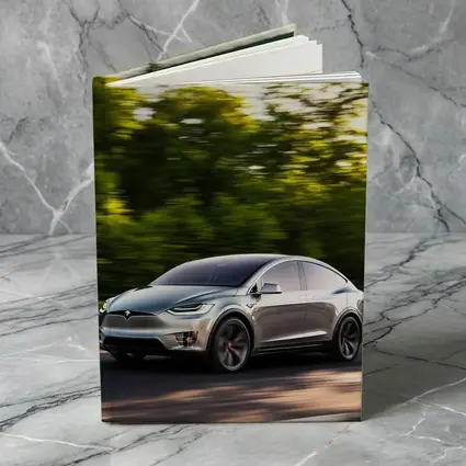 Tesla Model X Speeding Through Green Forest