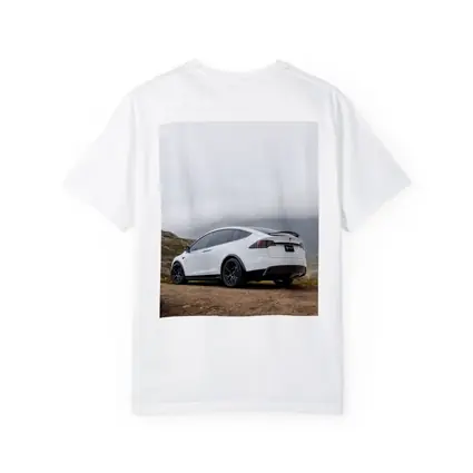 Tesla Model X White Misty Mountain Road