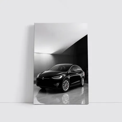 Tesla Model X Black On Marble Floor