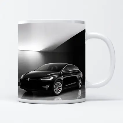 Tesla Model X Black On Marble Floor