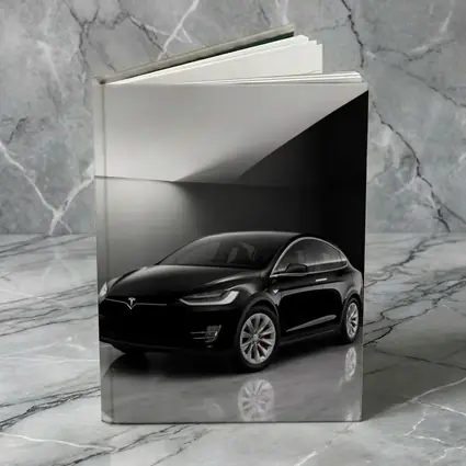 Tesla Model X Black On Marble Floor