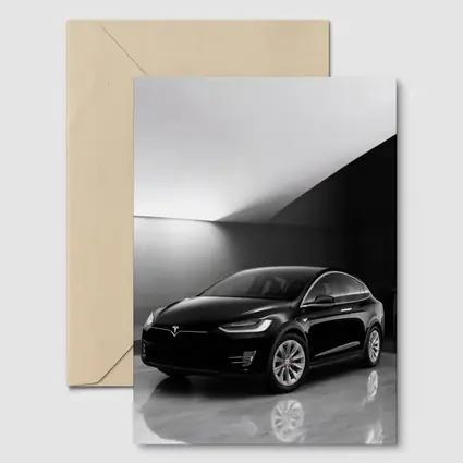 Tesla Model X Black On Marble Floor