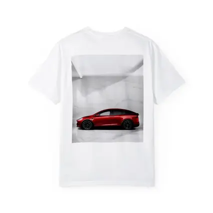 Tesla Model X Red On Marble Floor