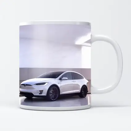 Tesla Model X White Marble Showroom