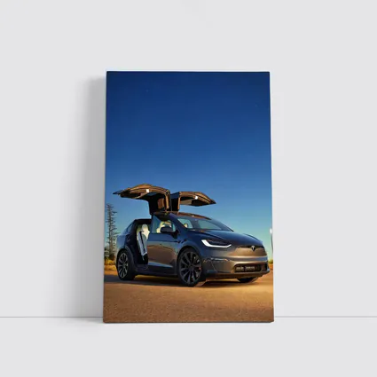 Tesla Model X Falcon Wings Night Sky
