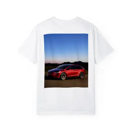 Tesla Model X Red Dusk Road Drive