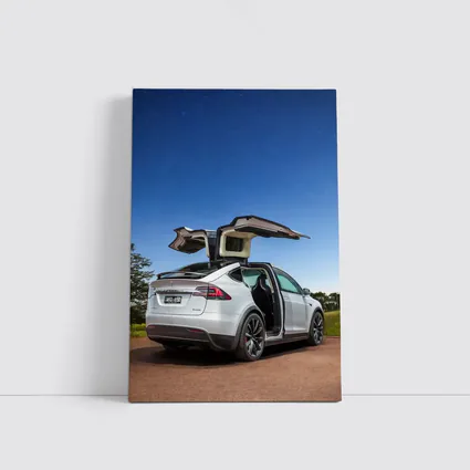 Tesla Model X Falcon Wings Night Sky