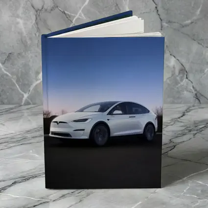 Tesla Model X White Under Night Sky