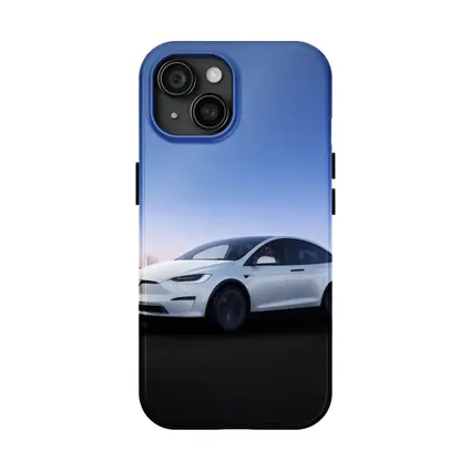 Tesla Model X White Under Night Sky