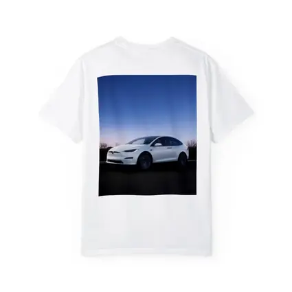 Tesla Model X White Under Night Sky