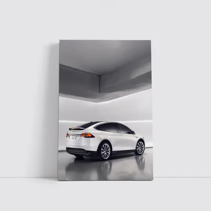 Tesla Model X White Studio Minimal Background