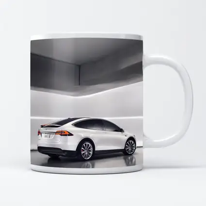 Tesla Model X White Studio Minimal Background