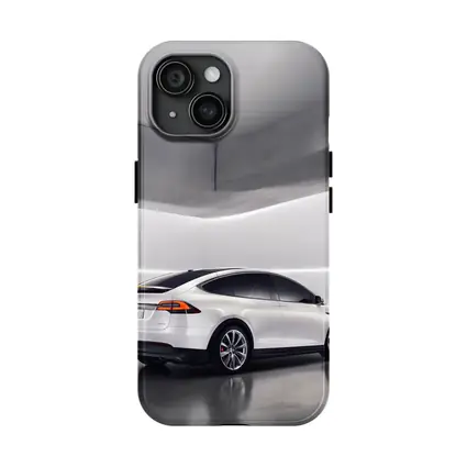 Tesla Model X White Studio Minimal Background