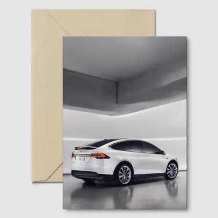 Tesla Model X White Studio Minimal Background