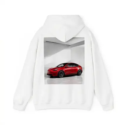 Tesla Model Y Red Car White Studio