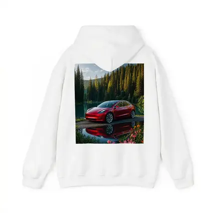 Red Tesla Model 3 by Forest Lake