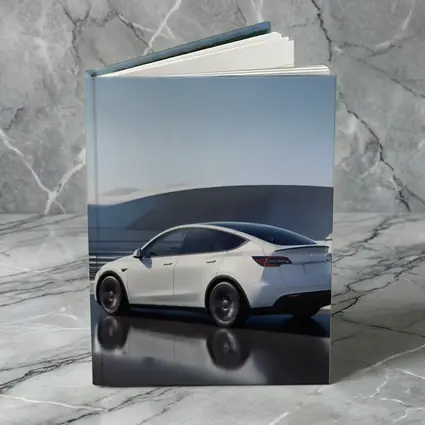 Tesla Model Y White on Modern Bridge