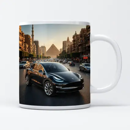Tesla Model Y Driving Cairo Egypt Streets