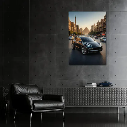 Tesla Model Y Driving Cairo Egypt Streets