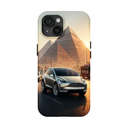 Tesla Model X Driving Near Egyptian Pyramids