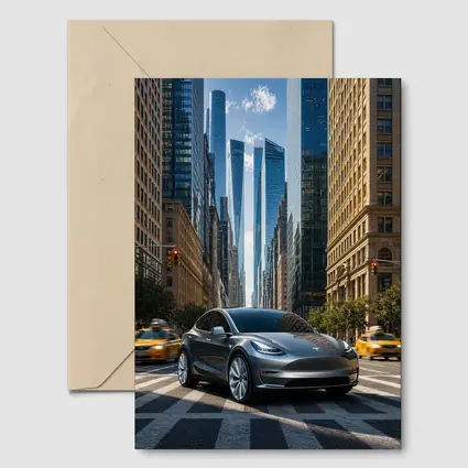 Tesla Model Y Silver New York City Street