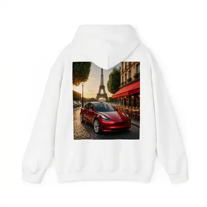 Tesla Model 3 Red Paris Eiffel Tower