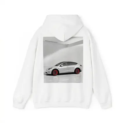 Tesla Model Y White Studio Red Wheels