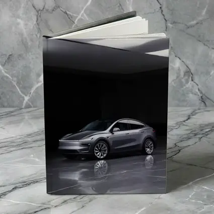 Tesla Model Y Silver Studio Dark Room