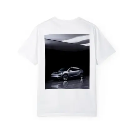 Tesla Model Y Silver Studio Dark Room