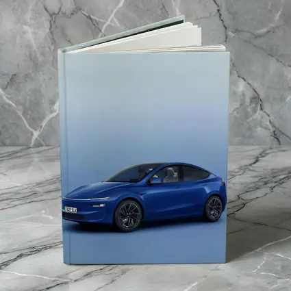 Tesla Model Y Blue Studio Background