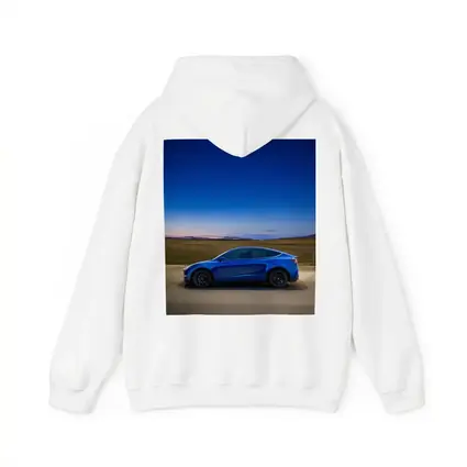 Tesla Model Y Blue Under Starry Night Sky