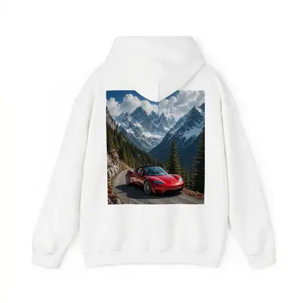 Tesla Roadster Red Car Mountain Road