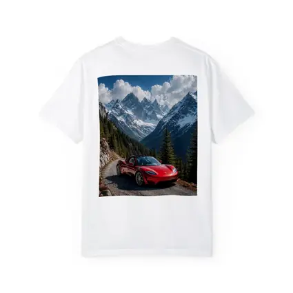 Tesla Roadster Red Car Mountain Road