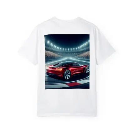 Tesla Roadster Racing On Stadium Track